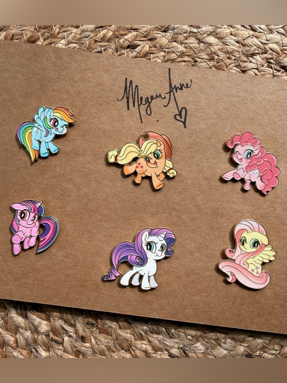 My Little Pony Pastel Character Pin Set - Pink, Purple, Blue, Yellow
